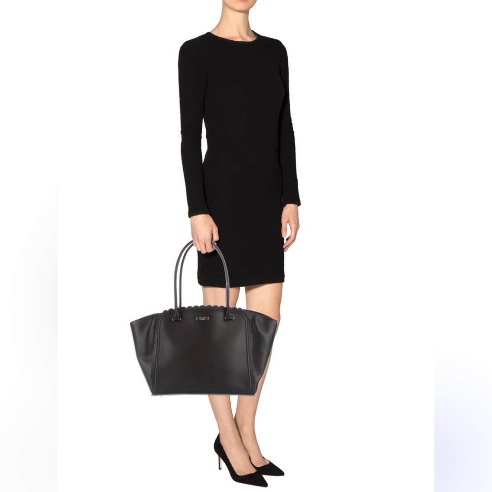 Kate Spade Black Pebble Leather Ashlee Anna Court Large Shoulder Bag Tote Bag - Picture 14 of 14